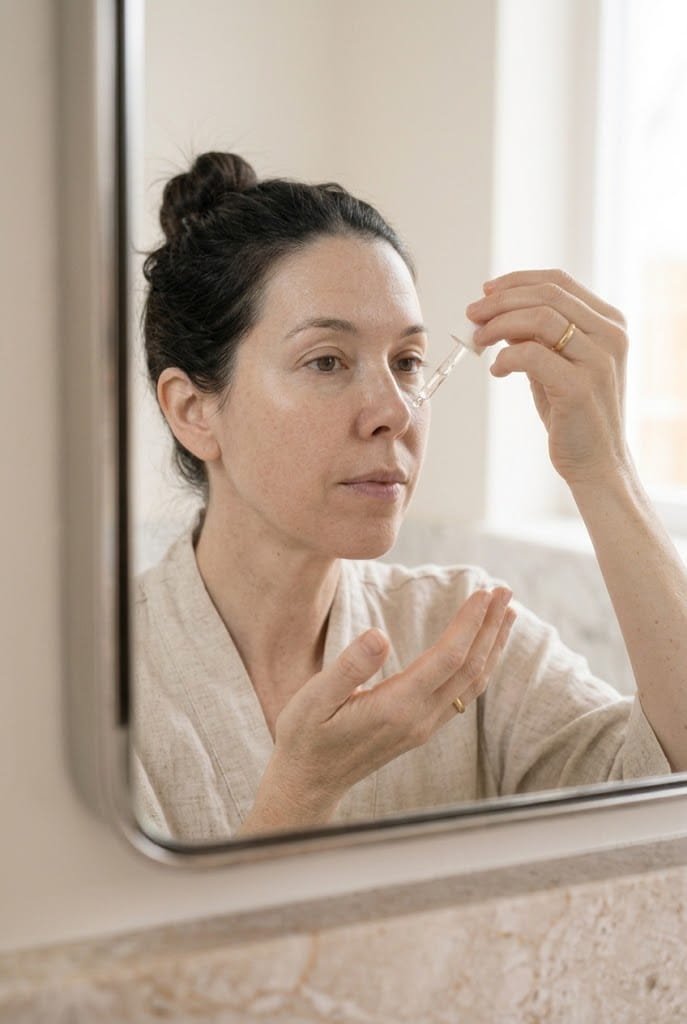 Niacinamide serum application for a 10 minute practical morning skincare routine.