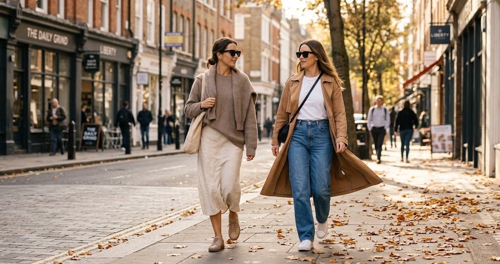 Aesthetic transitional summer to fall outfits budget friendly featuring layered neutral knits and linen.